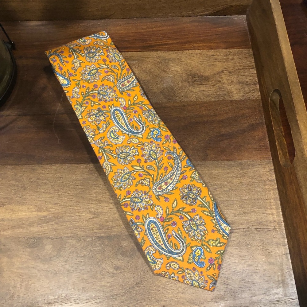 Vintage Style Orange Paisley Tie from Designer Ruth Graves